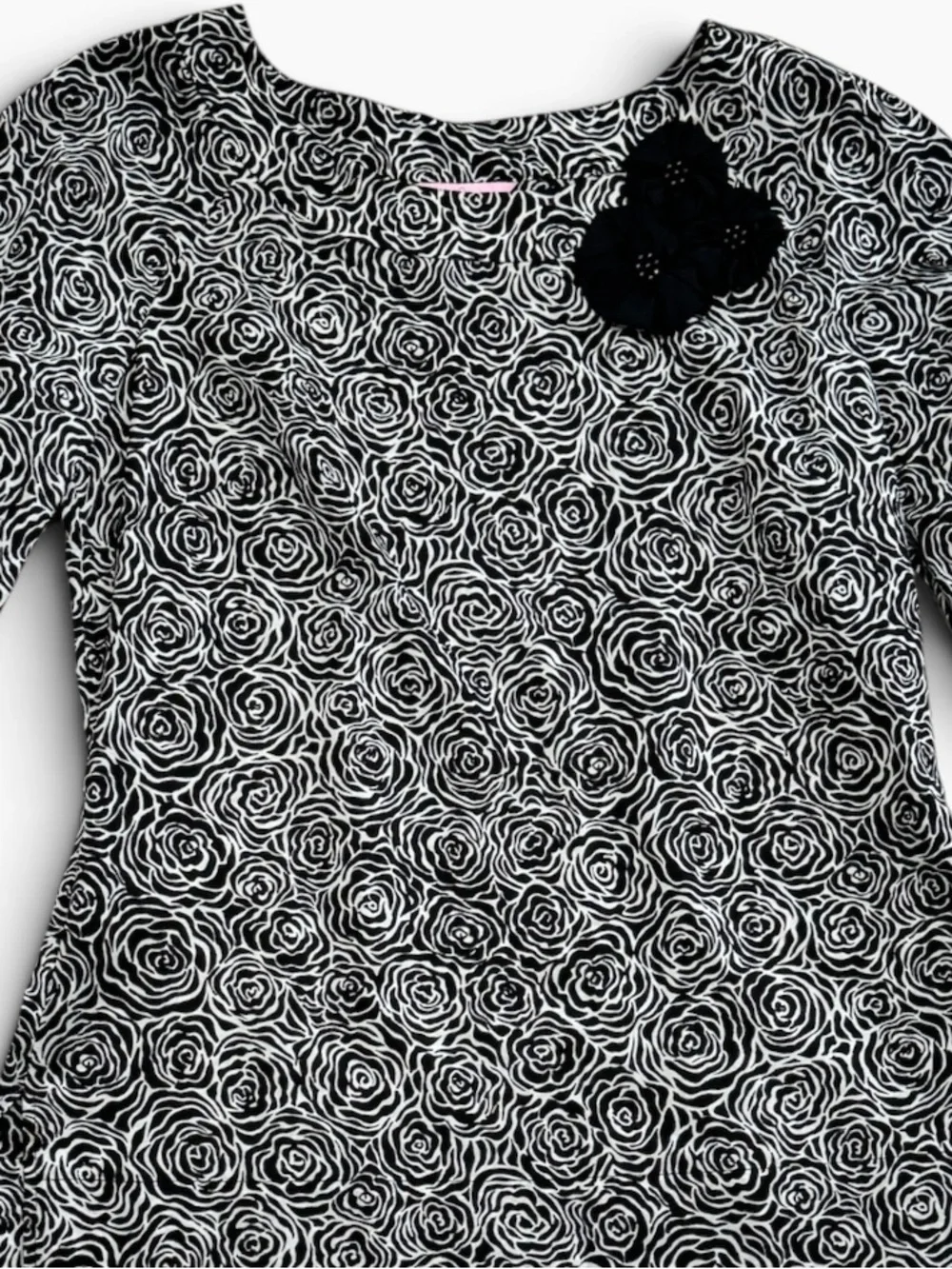 Lilly Pulitzer Puff-sleeve Blouse Black & White Floral Small